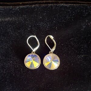 Elegant Silver and multicolored Crystal Earrings